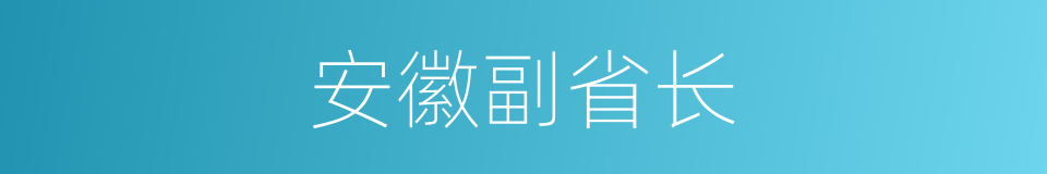 安徽副省长的同义词