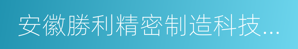 安徽勝利精密制造科技有限公司的同義詞