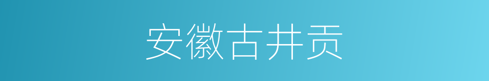 安徽古井贡的同义词