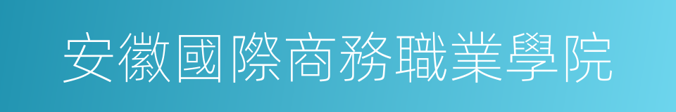 安徽國際商務職業學院的同義詞