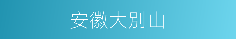 安徽大別山的同義詞