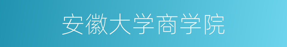 安徽大学商学院的同义词