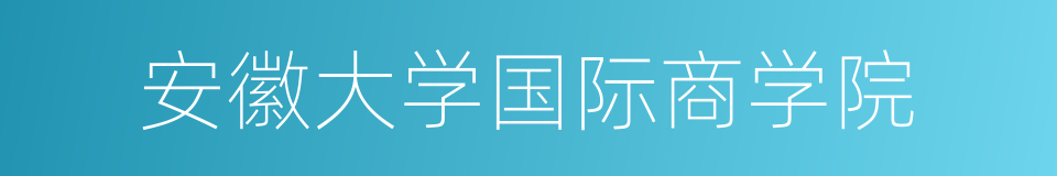 安徽大学国际商学院的同义词