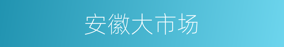 安徽大市场的同义词