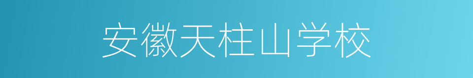 安徽天柱山学校的同义词