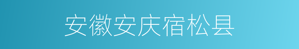 安徽安庆宿松县的同义词