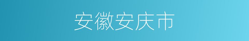 安徽安庆市的同义词