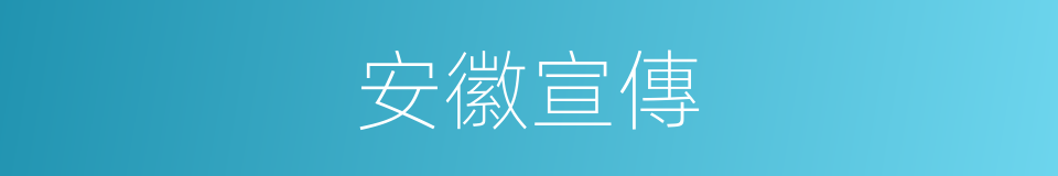 安徽宣傳的同義詞