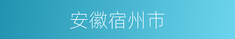 安徽宿州市的同义词