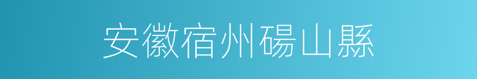 安徽宿州碭山縣的同義詞