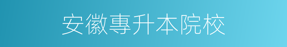 安徽專升本院校的同義詞