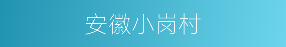 安徽小岗村的同义词