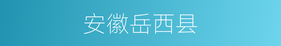 安徽岳西县的同义词