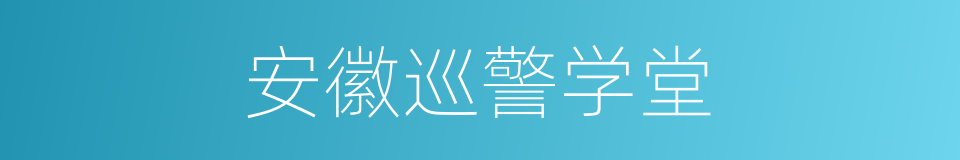 安徽巡警学堂的同义词