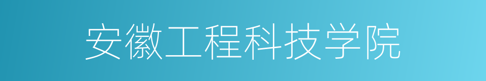 安徽工程科技学院的同义词