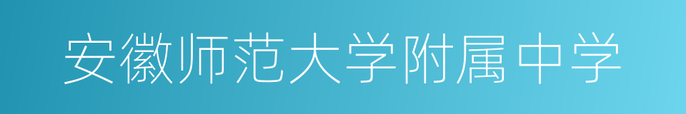 安徽师范大学附属中学的同义词