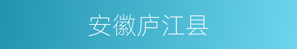 安徽庐江县的同义词