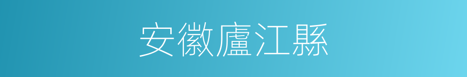 安徽廬江縣的同義詞