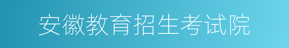 安徽教育招生考试院的同义词