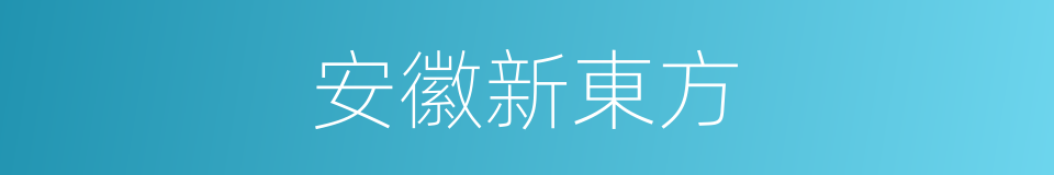 安徽新東方的同義詞