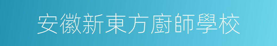 安徽新東方廚師學校的同義詞