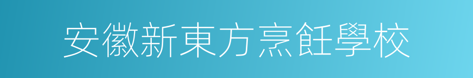 安徽新東方烹飪學校的同義詞