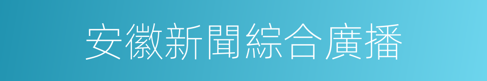 安徽新聞綜合廣播的同義詞