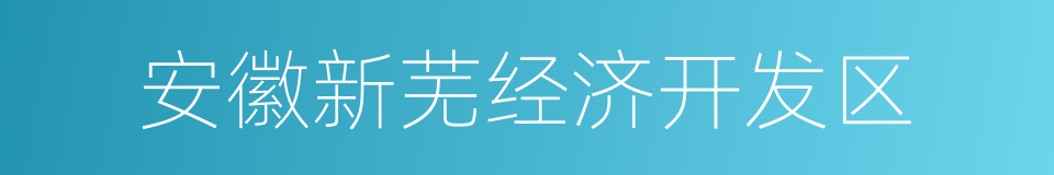 安徽新芜经济开发区的同义词