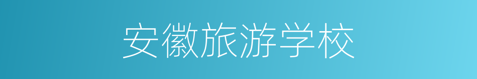 安徽旅游学校的同义词