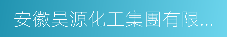 安徽昊源化工集團有限公司的同義詞