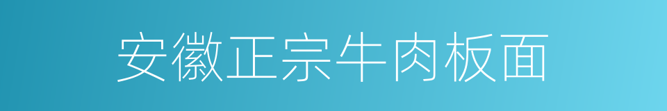 安徽正宗牛肉板面的同义词