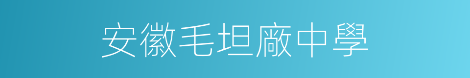 安徽毛坦廠中學的同義詞