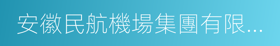 安徽民航機場集團有限公司的同義詞