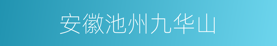 安徽池州九华山的同义词