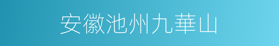 安徽池州九華山的同義詞