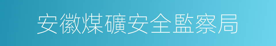 安徽煤礦安全監察局的同義詞