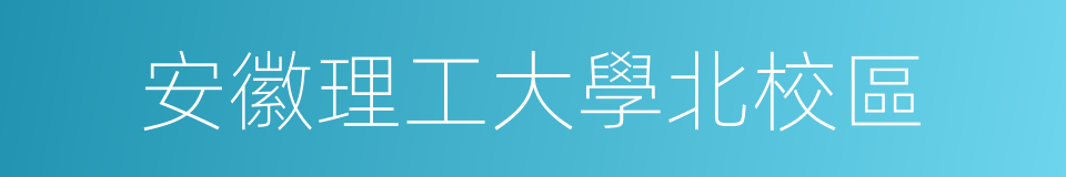 安徽理工大學北校區的同義詞