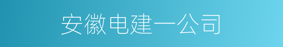 安徽电建一公司的同义词