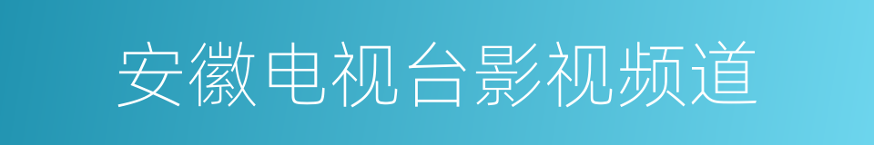 安徽电视台影视频道的同义词