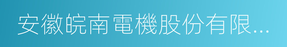 安徽皖南電機股份有限公司的同義詞