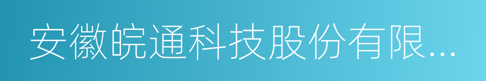 安徽皖通科技股份有限公司的同义词