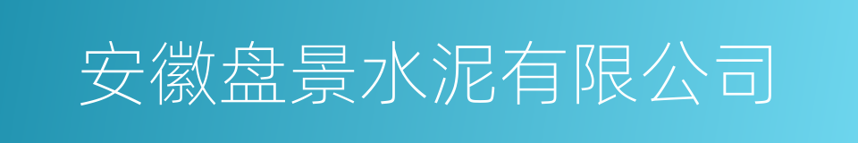 安徽盘景水泥有限公司的同义词