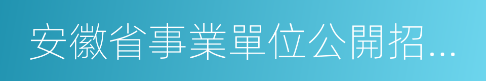 安徽省事業單位公開招聘人員暫行辦法的同義詞