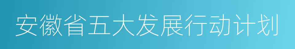 安徽省五大发展行动计划的同义词