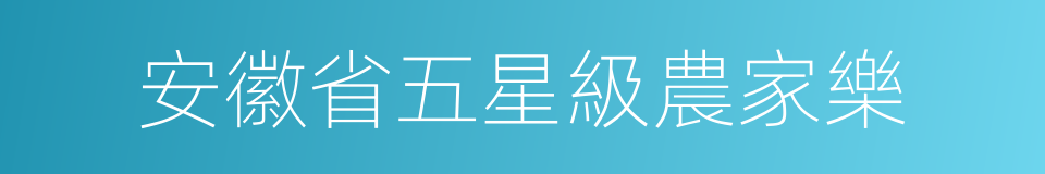 安徽省五星級農家樂的同義詞