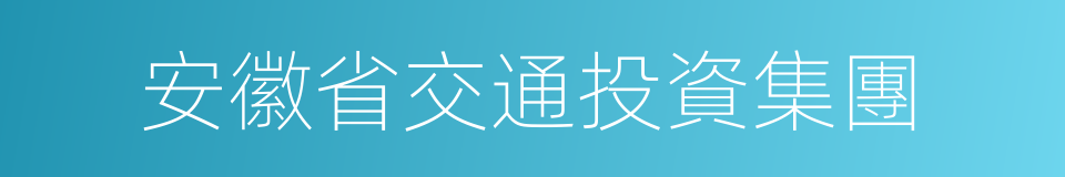 安徽省交通投資集團的同義詞