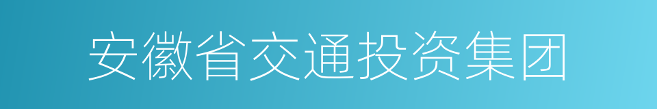 安徽省交通投资集团的同义词