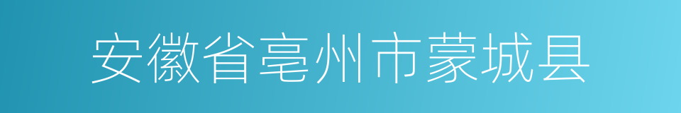 安徽省亳州市蒙城县的同义词