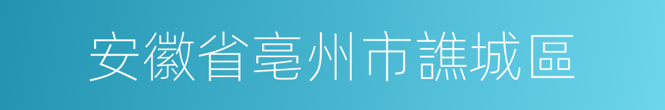 安徽省亳州市譙城區的同義詞