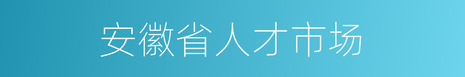 安徽省人才市场的同义词